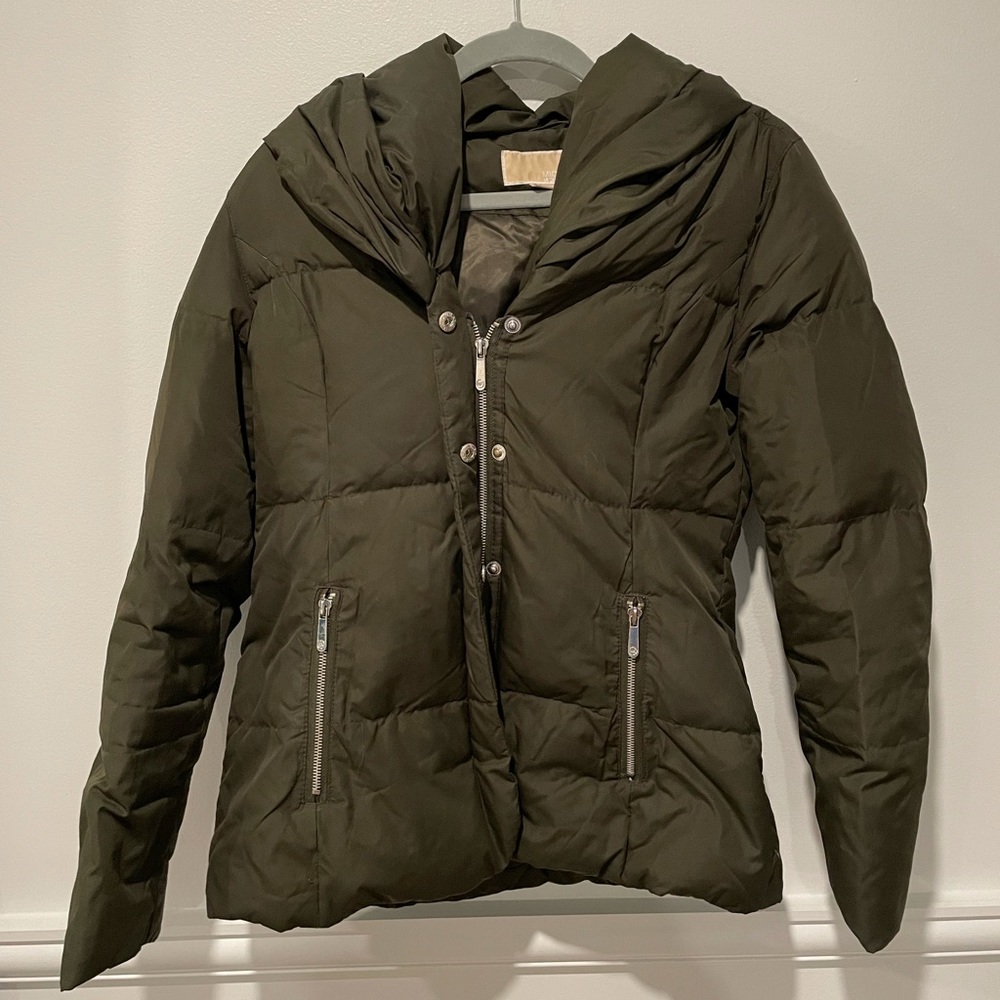 Michael Kors Army Green Puffer Coat